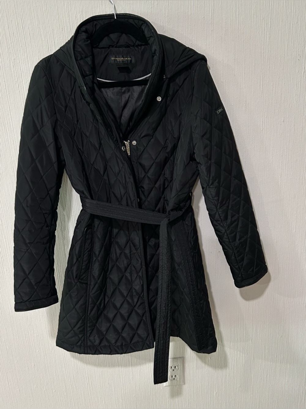 Donna Karen New York or DKNY black quilted coat in size women’s large